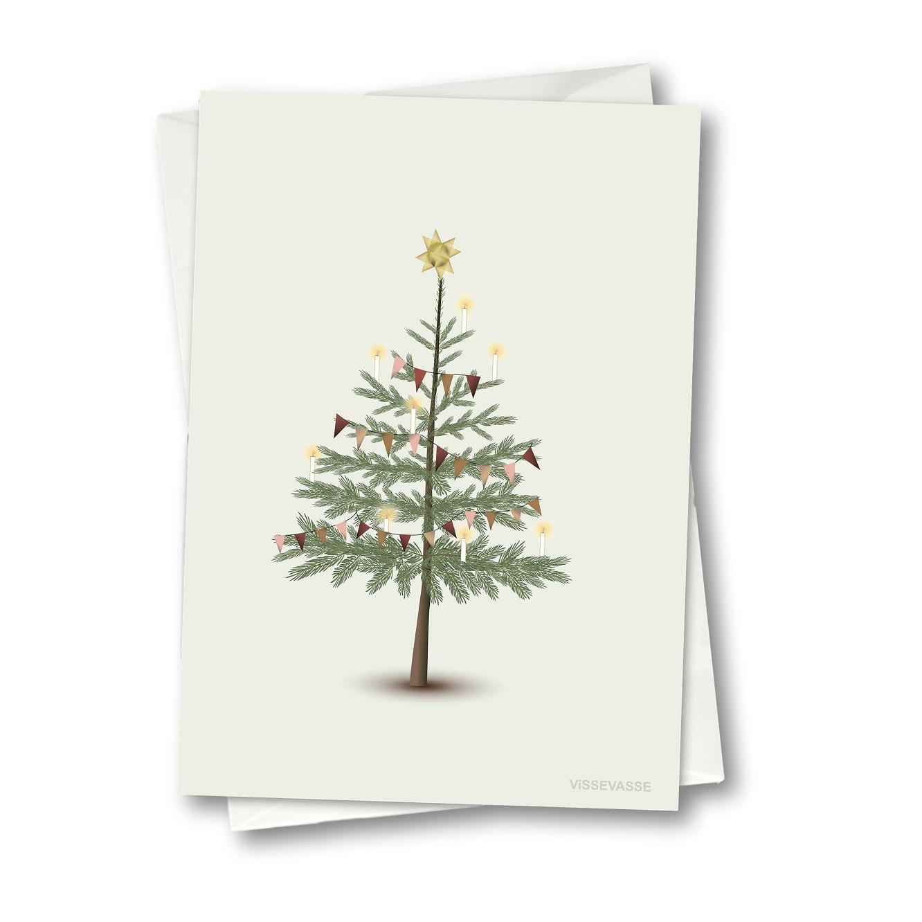 Vissevasse Christmas Tree Anledningskort, 10.5x15cm
