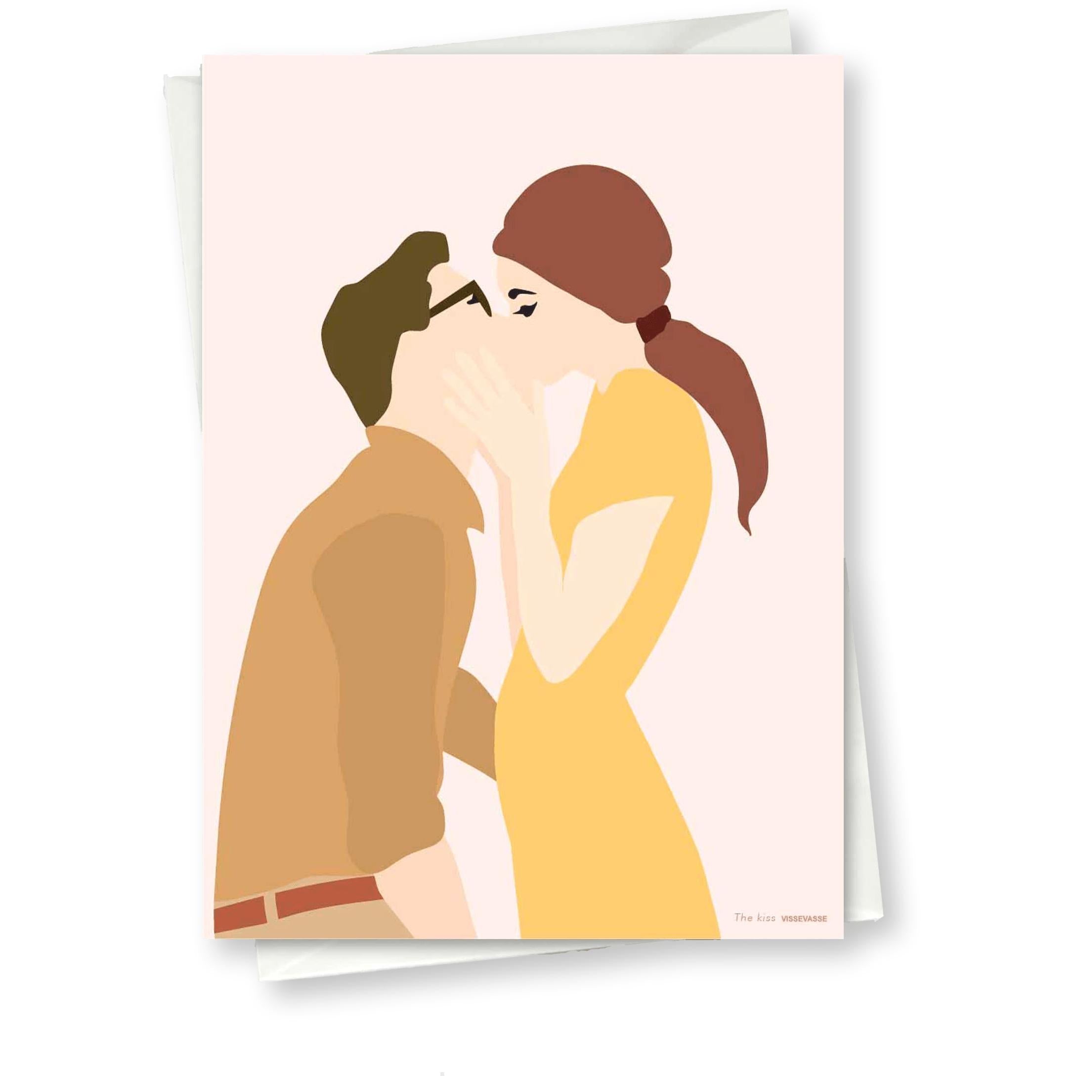 Vissevasse The Kiss Anledningskort, 10x15 cm