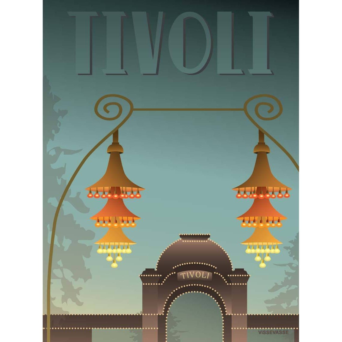 Vissevasse Tivoli entrésaffisch, 15x21 cm