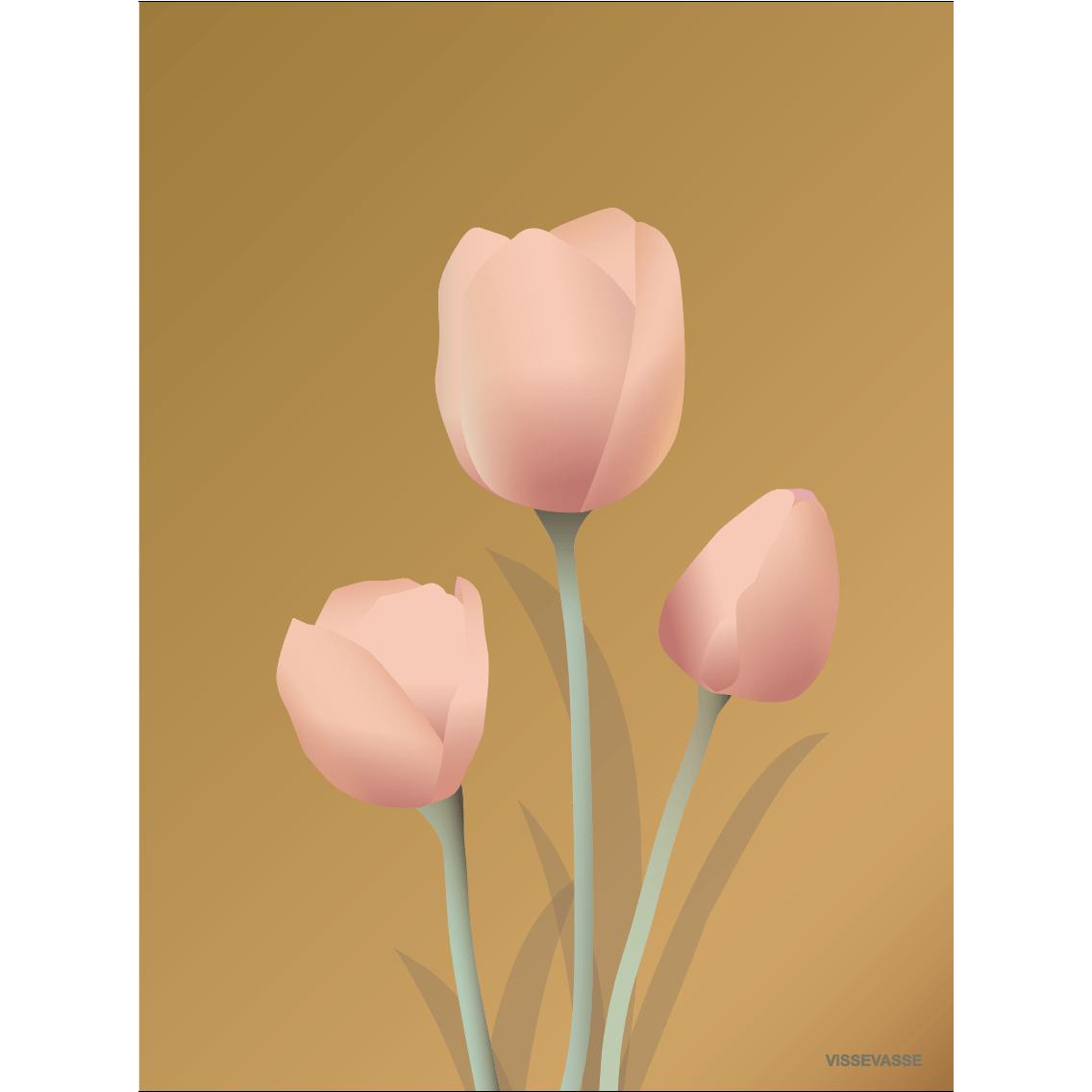 Vissevasse Tulipaner Plakat, Amber, 15X21 Cm
