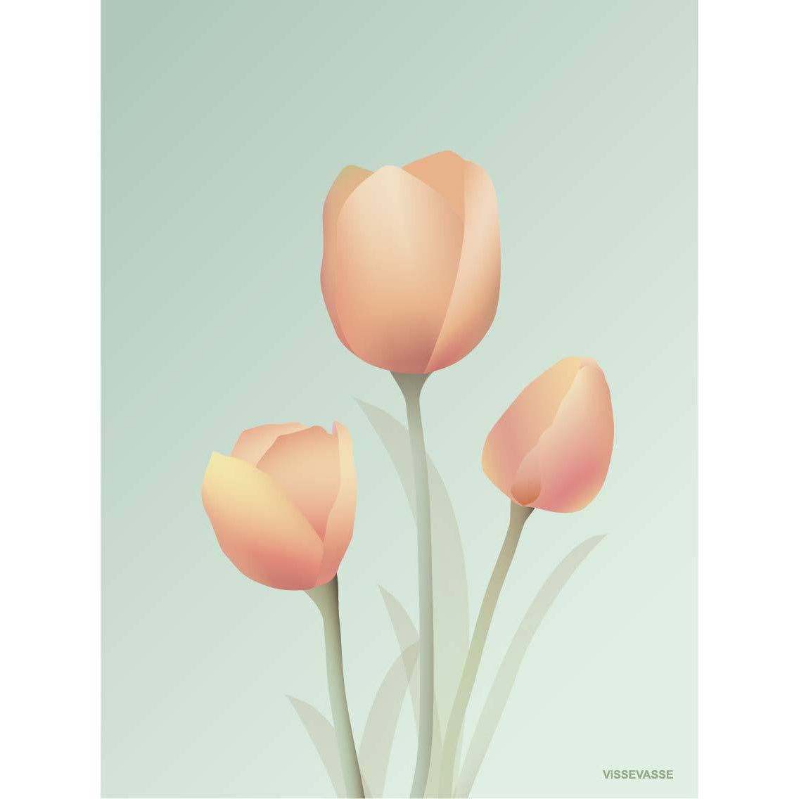 Vissevasse Tulipaner Plakat, Mint, 15X21 Cm
