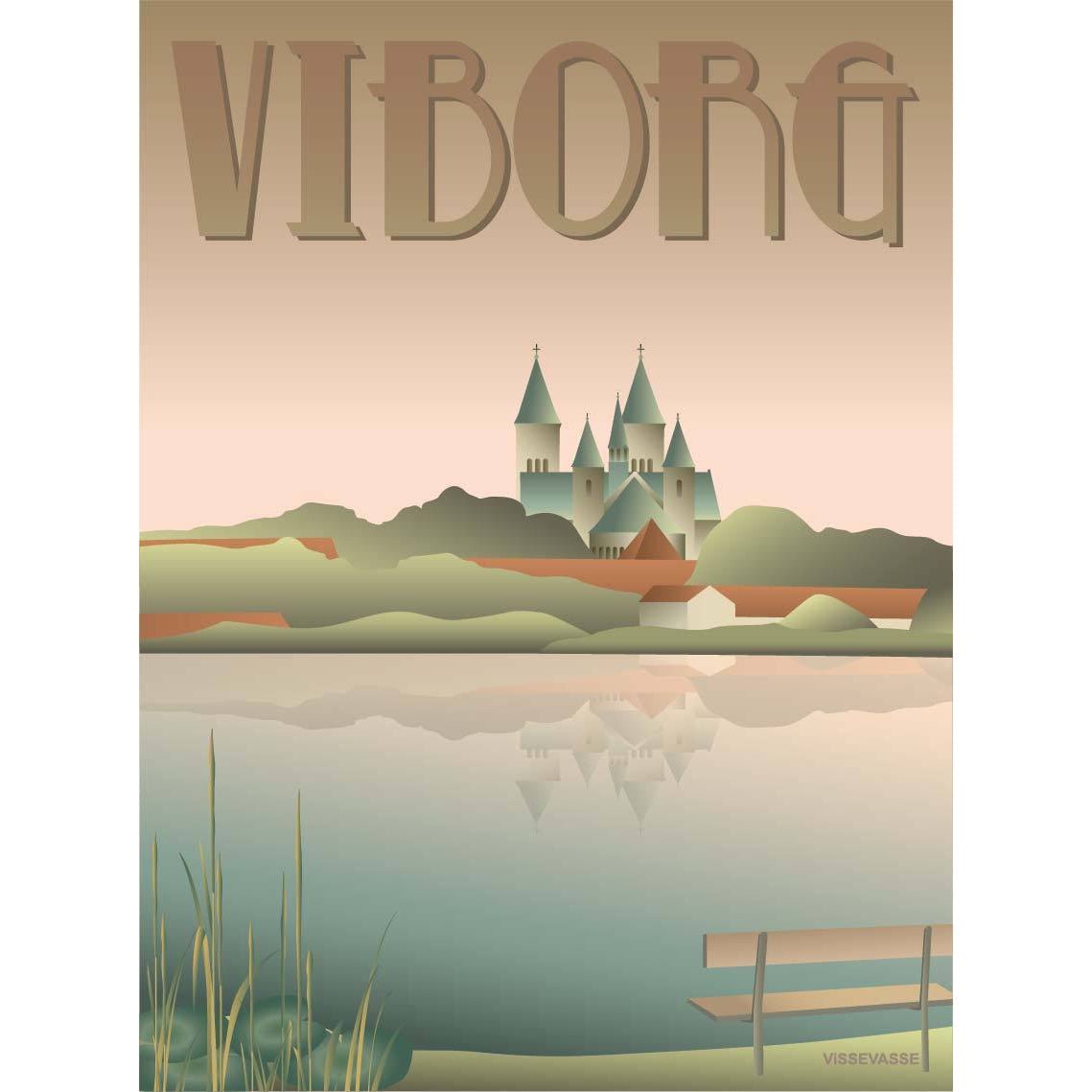 Vissevasse Viborg Søerne Plakat, 15X21 Cm