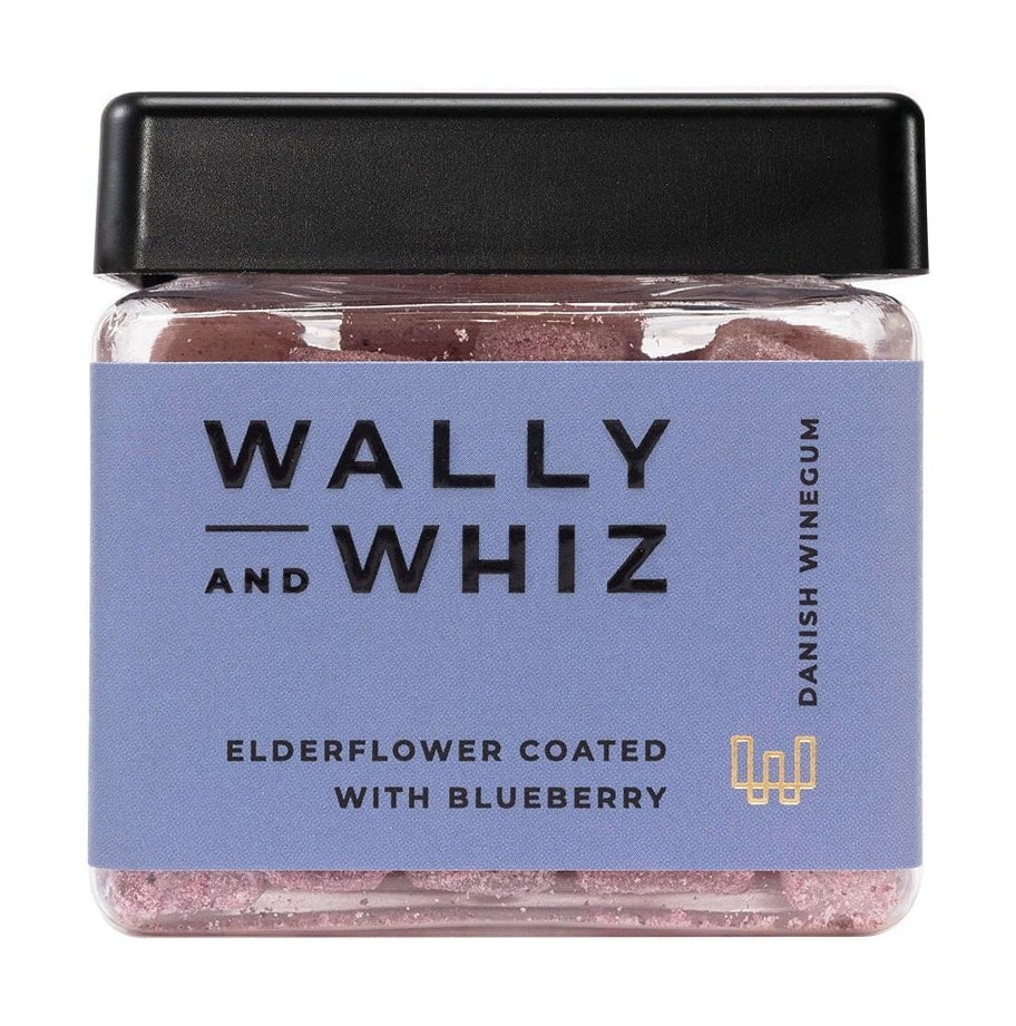 Wally and Whiz Vingummi kubhylla blomma med blåbär, 140 g