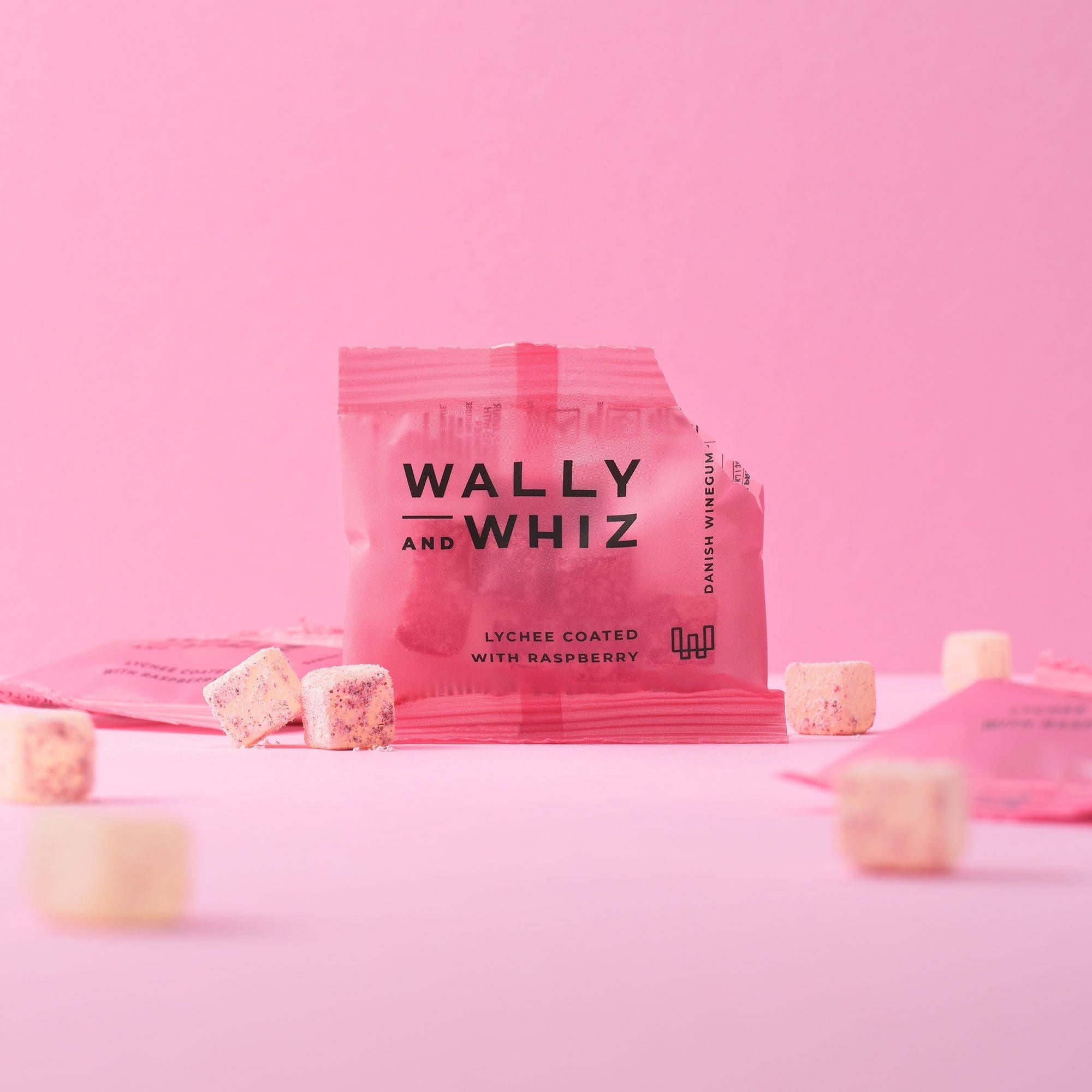 Wally and Whiz Älskar Windumi Box med 200 flödespackar, litchi med hallon