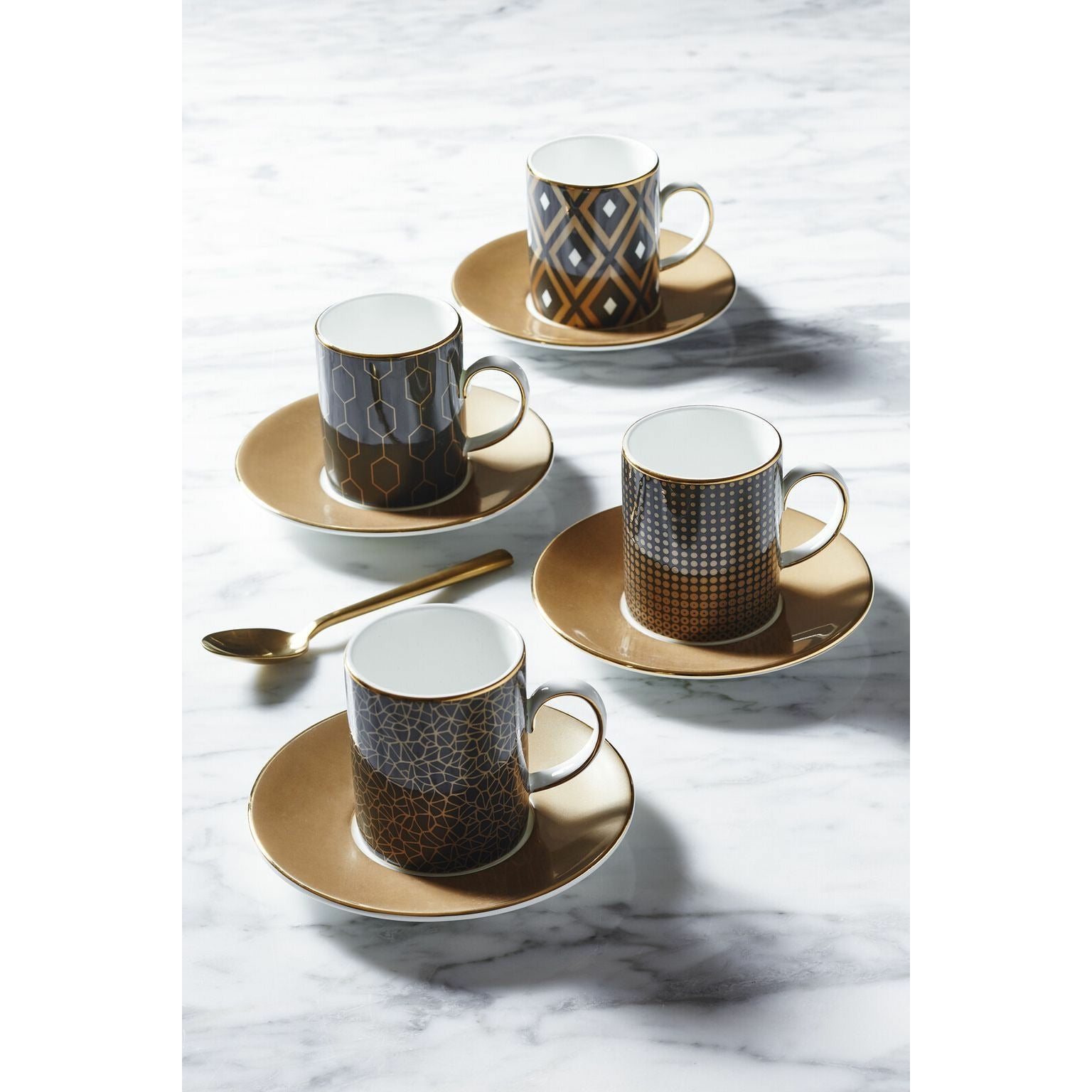 Wedgwood Arris Espresso Cup & Saucer Set 4pc i presentförpackning