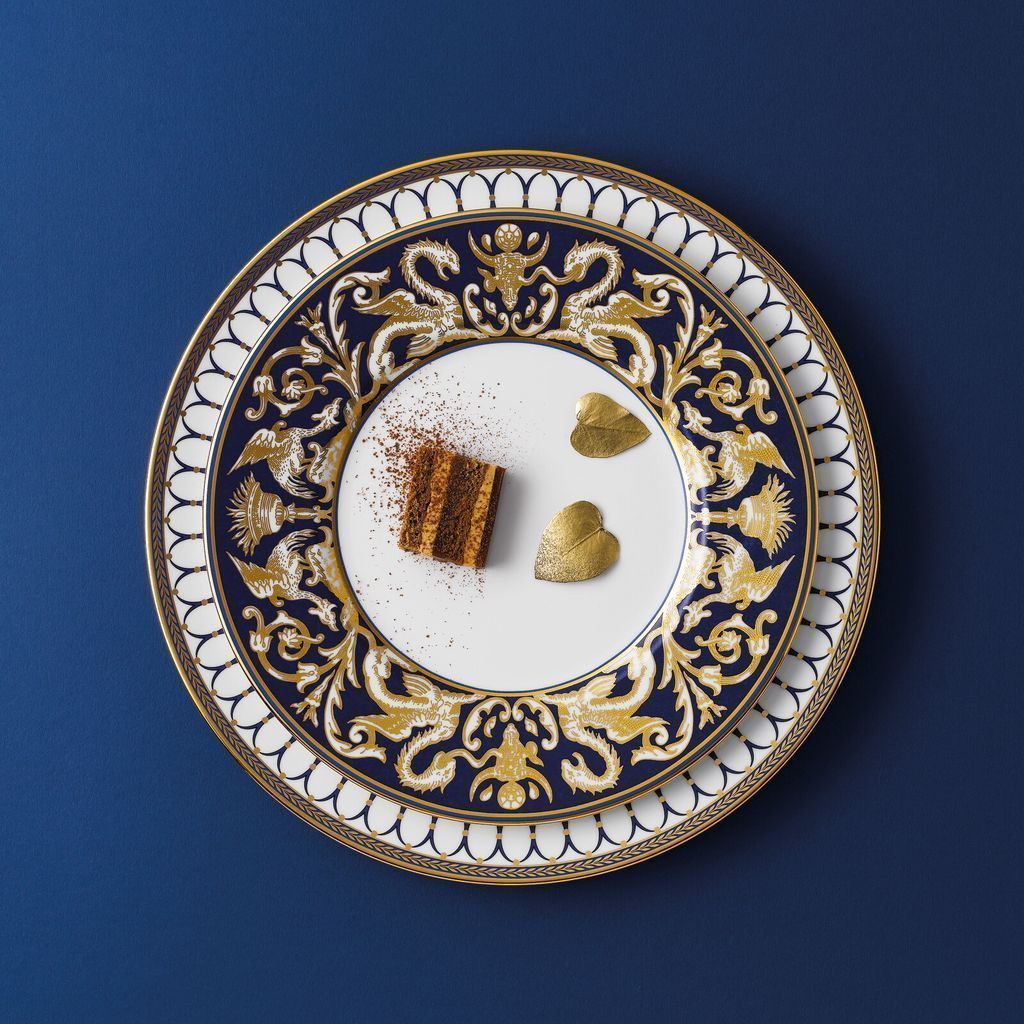 Wedgwood Renaissance Gold Plate 27 cm, vit/blå