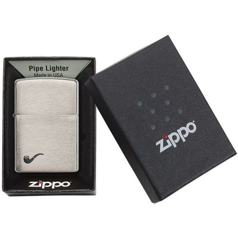 Zippo Pipe Brushed Chrome Lighter