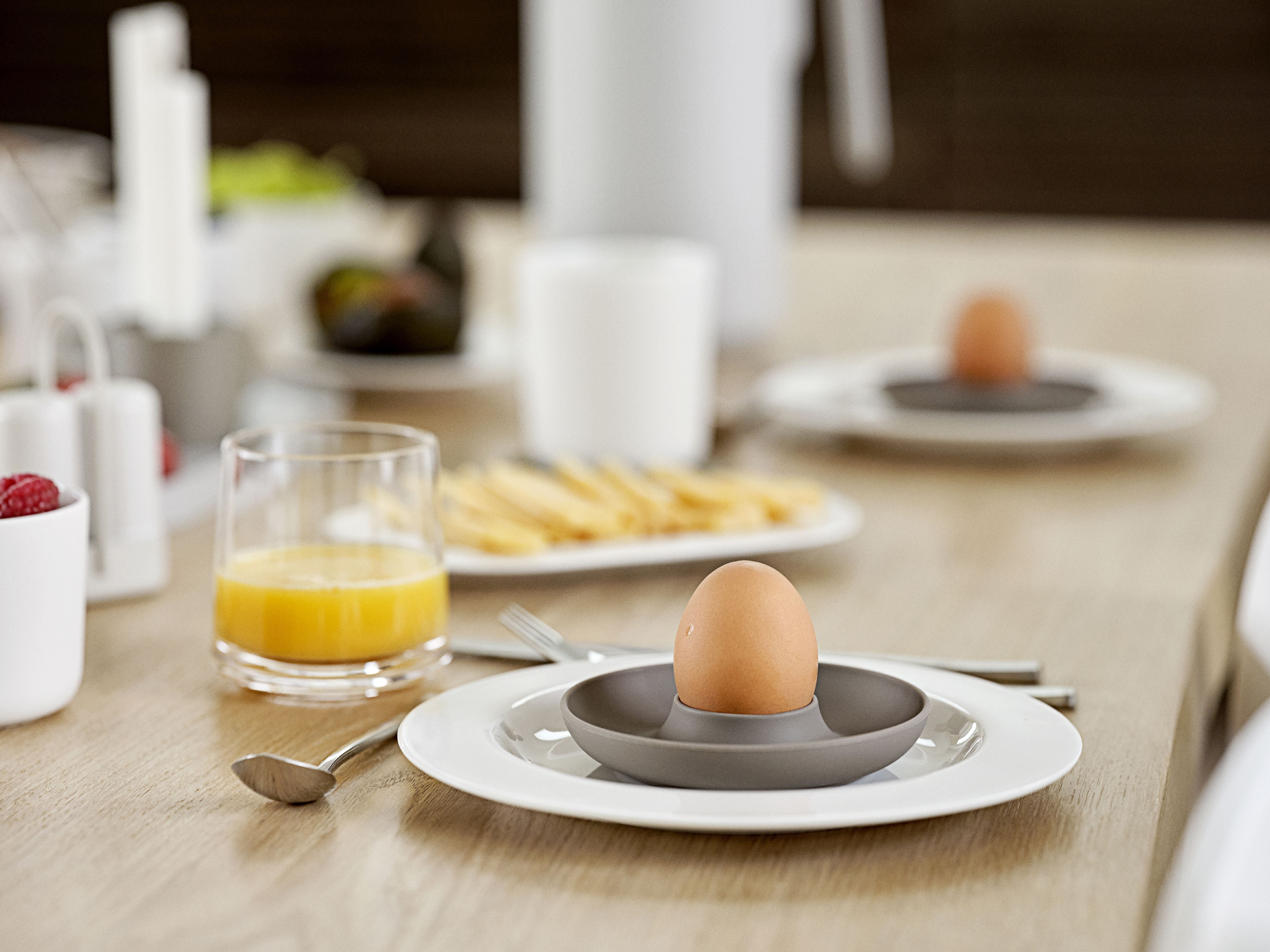 Zone Denmark Singlar Egg Cup med hållare 4 stycken, taupe