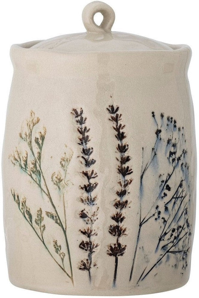 [product_category]-Bloomingville Bea Jar w/Lid, Nature, Stoneware-Bloomingville-5711173281015-82053030-BLO-1