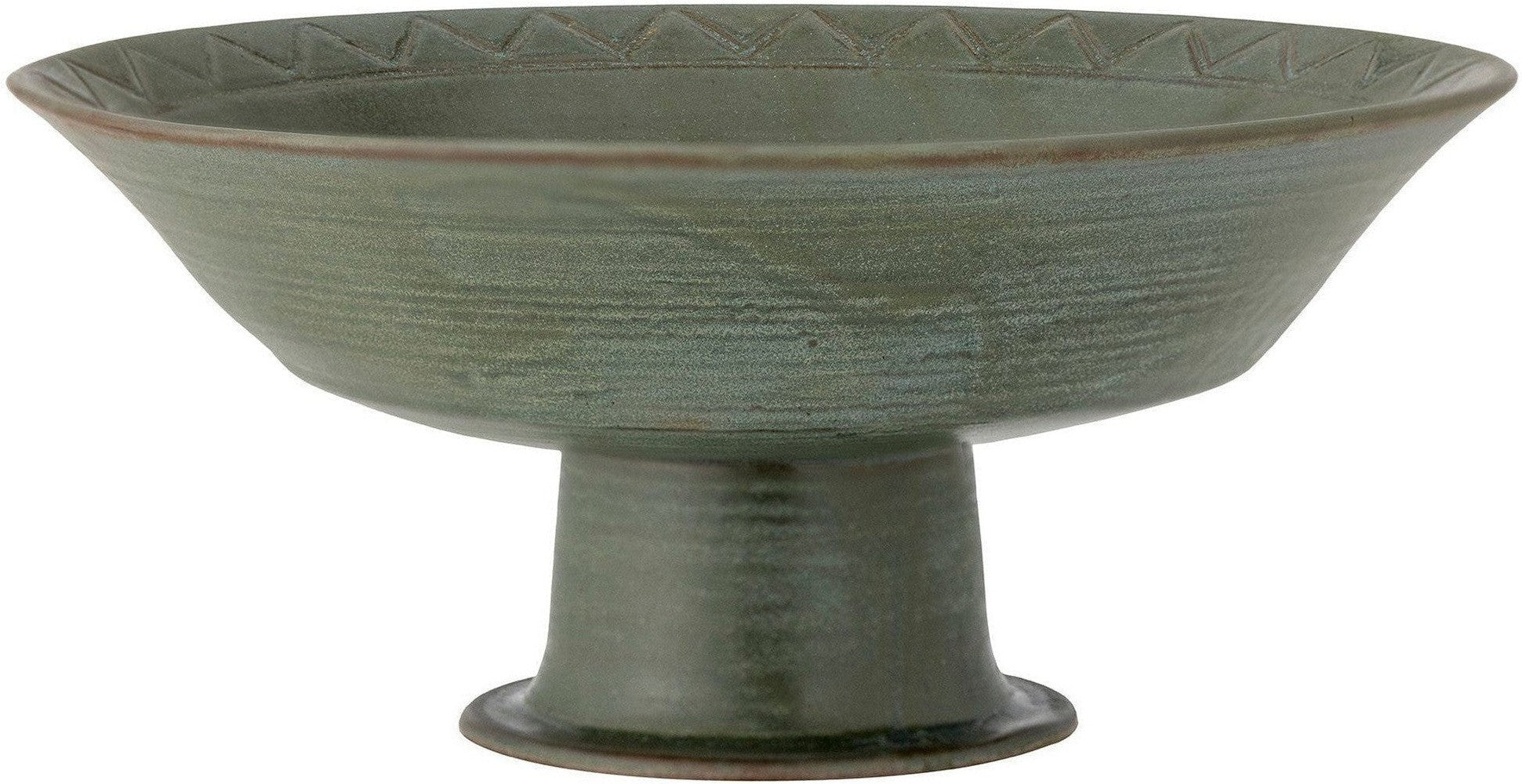 [product_category]-Bloomingville Bodie Pedestal Bowl, Green, Stoneware-Bloomingville-5711173303502-82057769-BLO-1