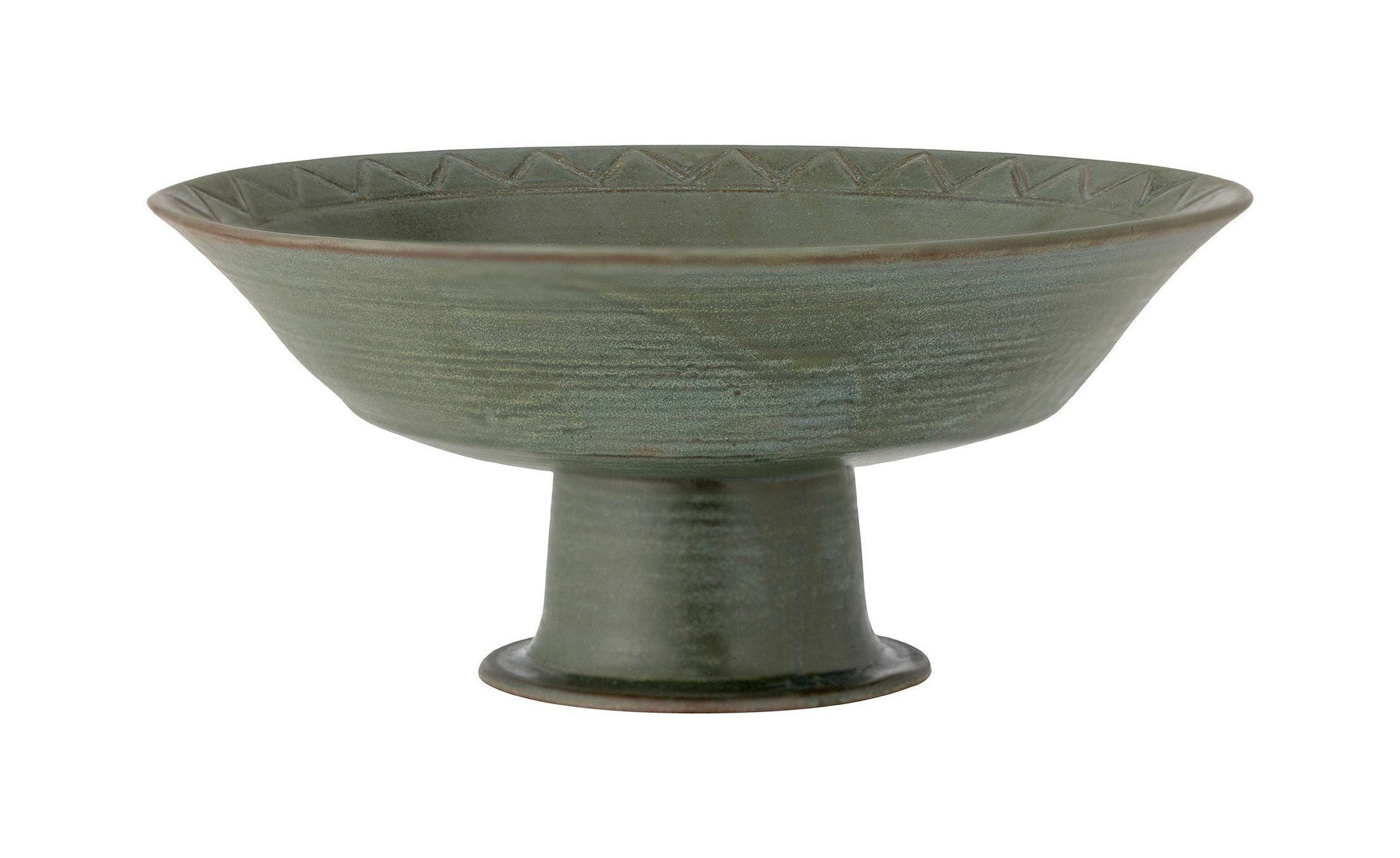 Bloomingville Bodie Pedestal Bowl, Green, Stoneware