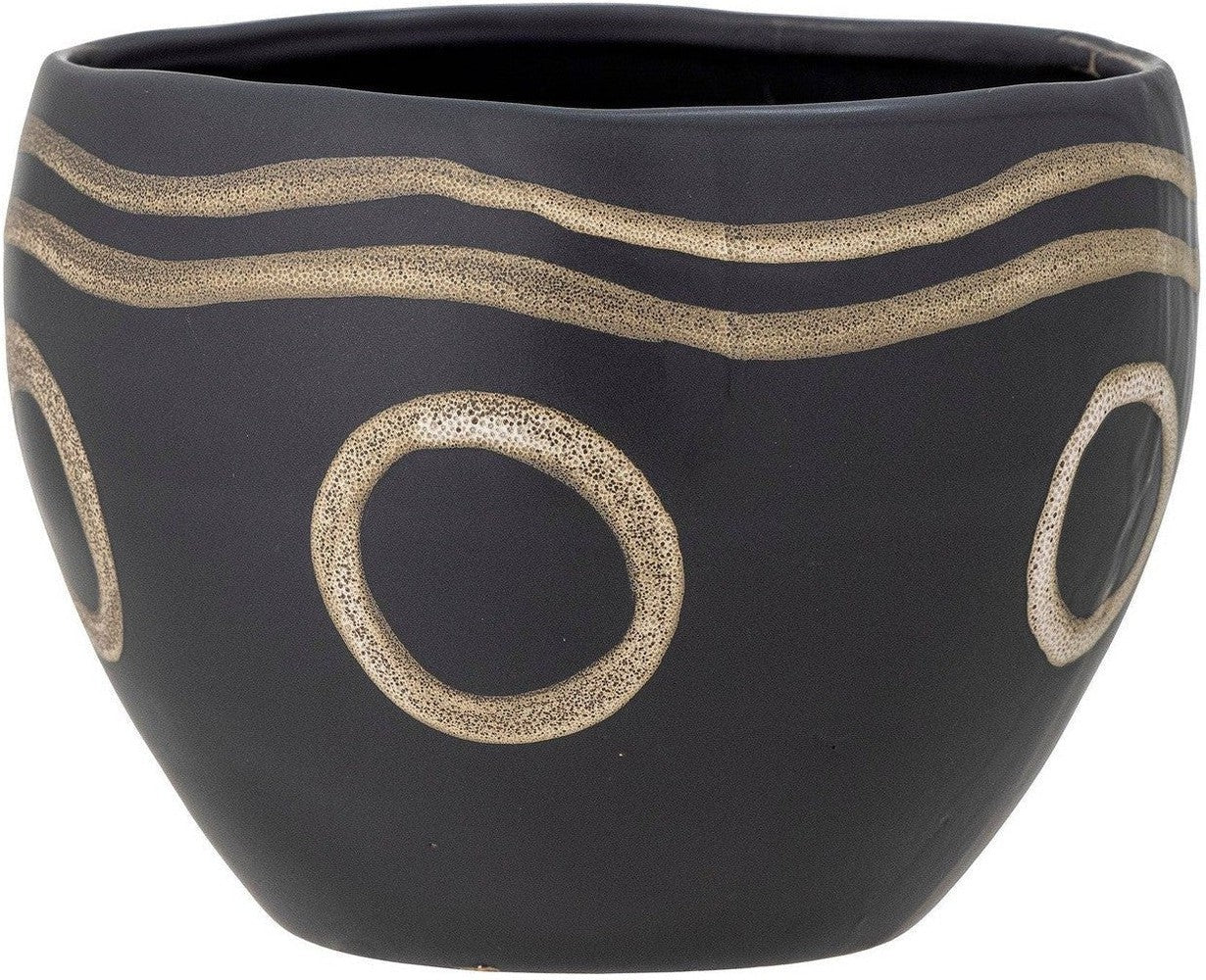 [product_category]-Bloomingville Magnus Flowerpot, Black, Stoneware-Bloomingville-5711173303328-82058252-BLO-1