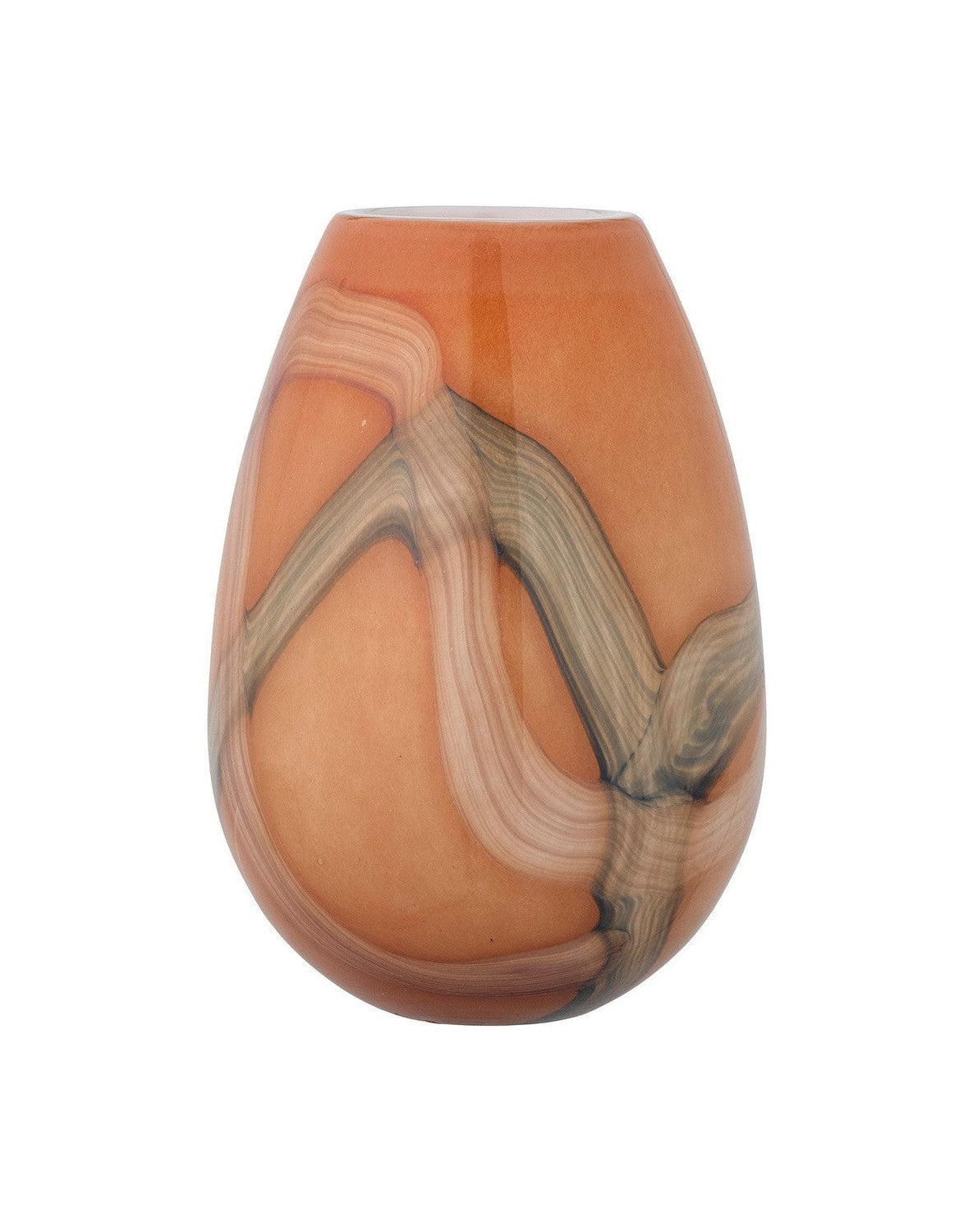 Bloomingville Shawl Vase, Orange, Glass