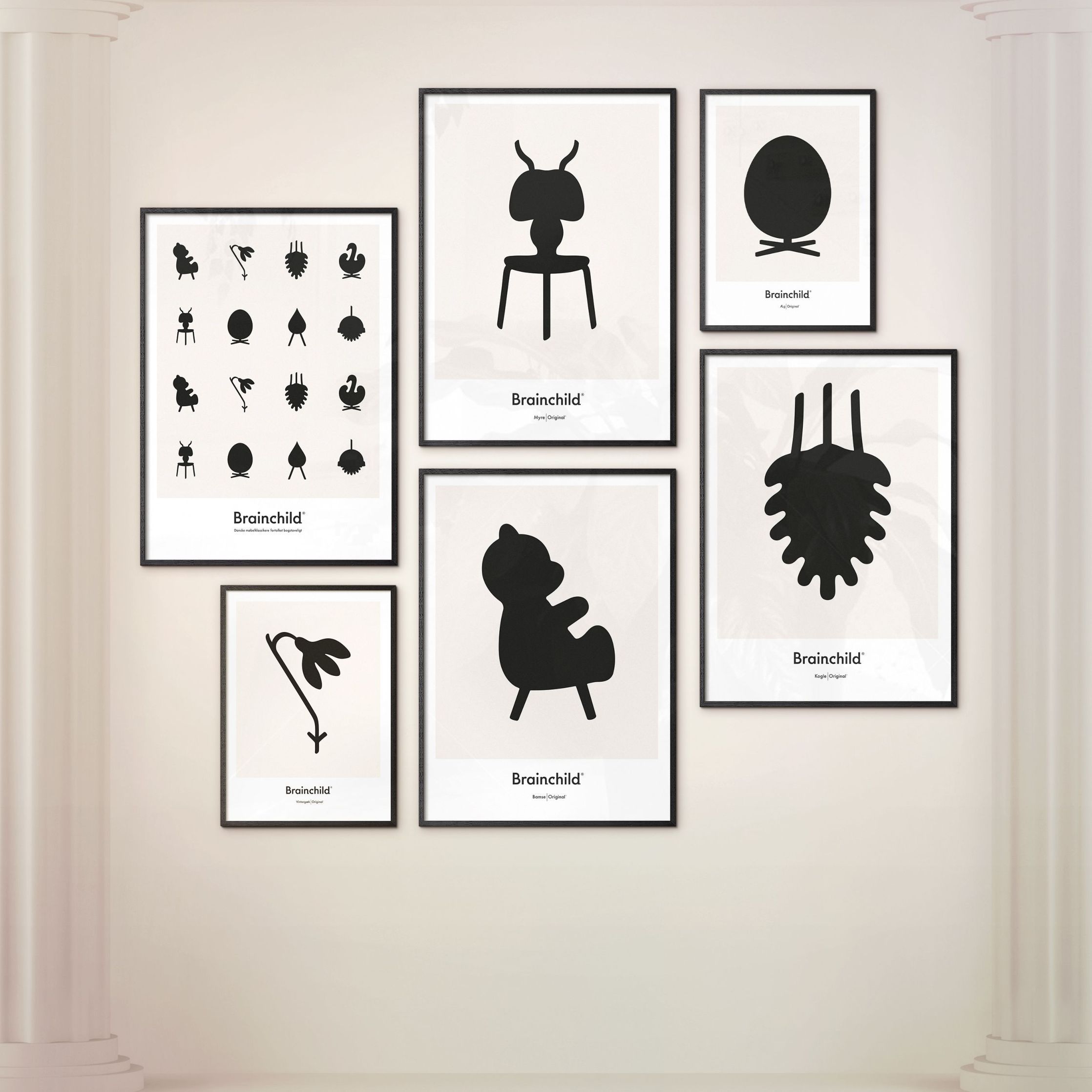 [product_category]-Brainchild Ant Design Icon Poster, Frame Made Of Black Lacquered Wood A5, Grey-Brainchild-IG-41001-C-BRA-10