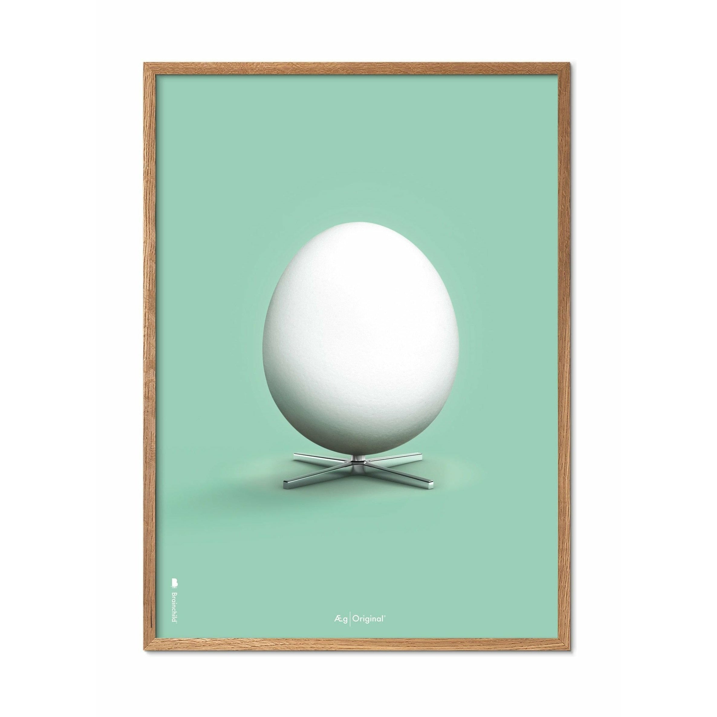 [product_category]-Brainchild Egg Classic Poster, Frame Made Of Light Wood 50x70 Cm, Mint Green Background-Brainchild-14003-A-BRA-1