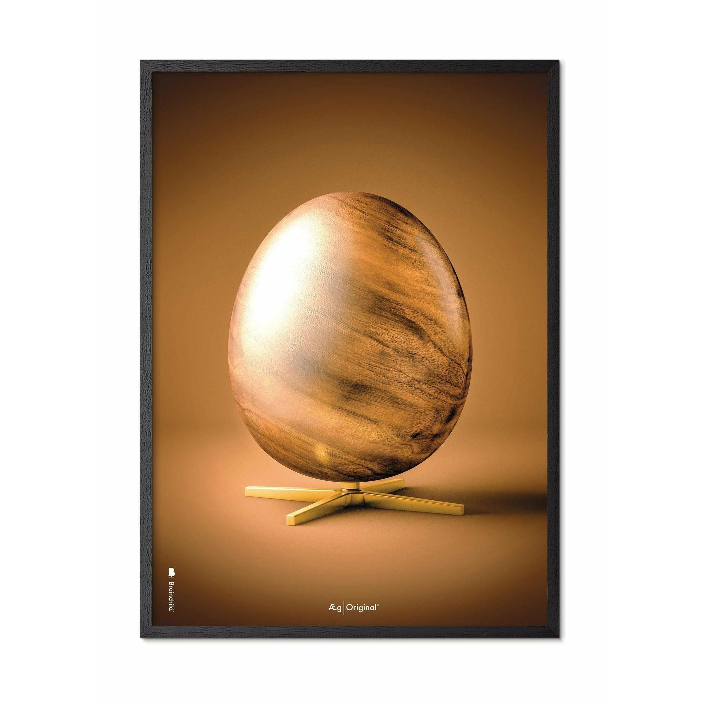 [product_category]-Brainchild Egg Figures Poster, Frame Made Of Black Lacquered Wood 50x70 Cm, Brown-Brainchild-11003-C-BRA-1