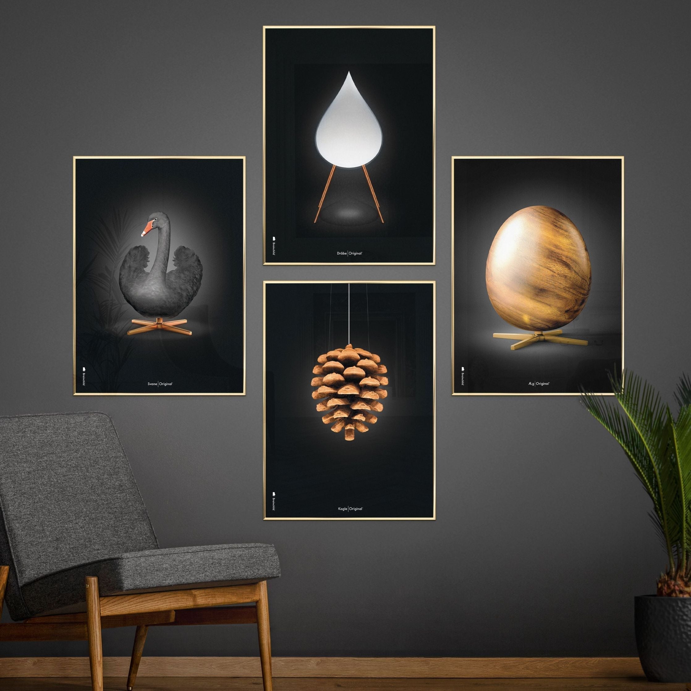 [product_category]-Brainchild Egg Figures Poster, Frame Made Of Light Wood 70x100 Cm, Black-Brainchild-16004-A-BRA-4