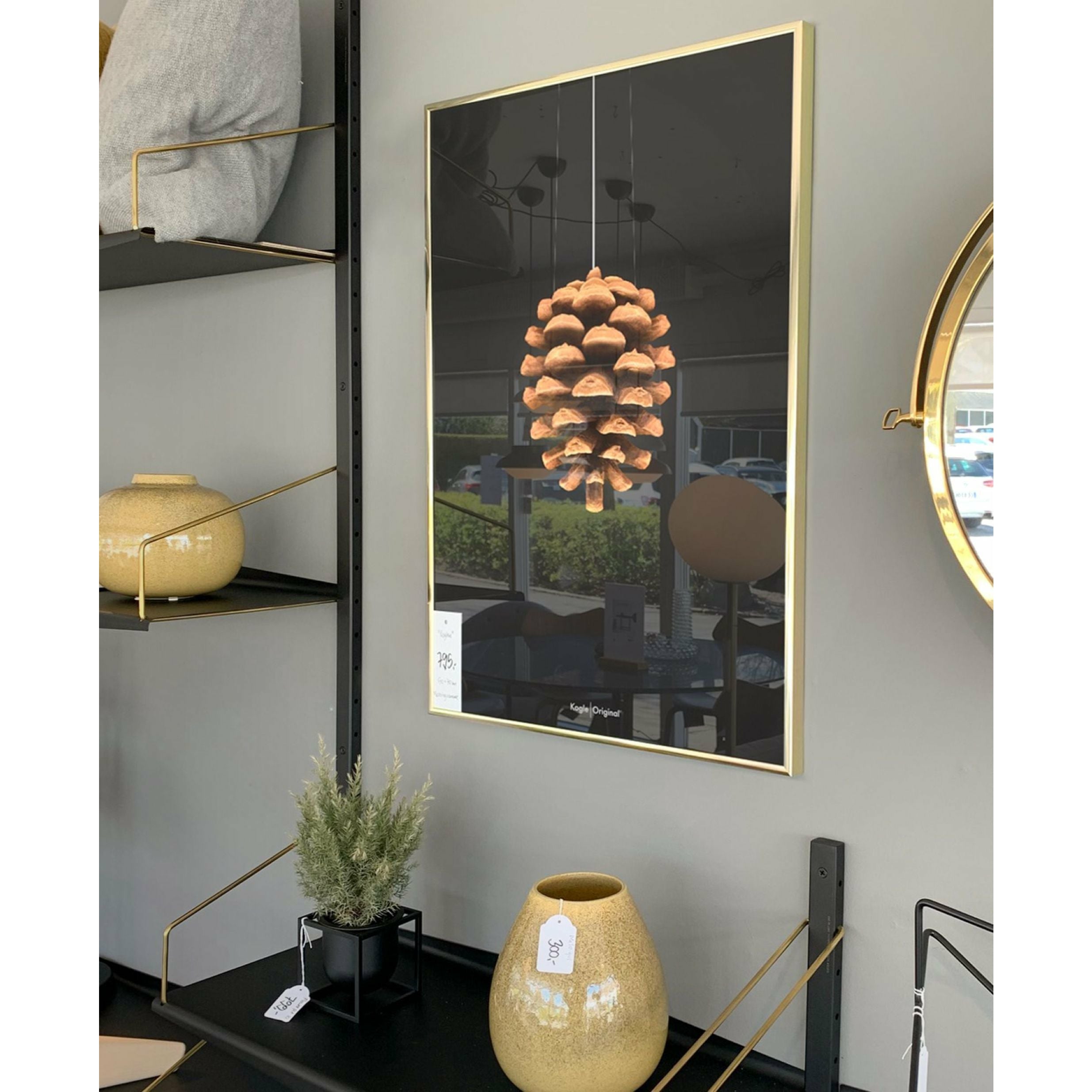 [product_category]-Brainchild Pine Cone Classic Poster, Frame Made Of Light Wood 50x70 Cm, Black Background-Brainchild-23003-A-BRA-30