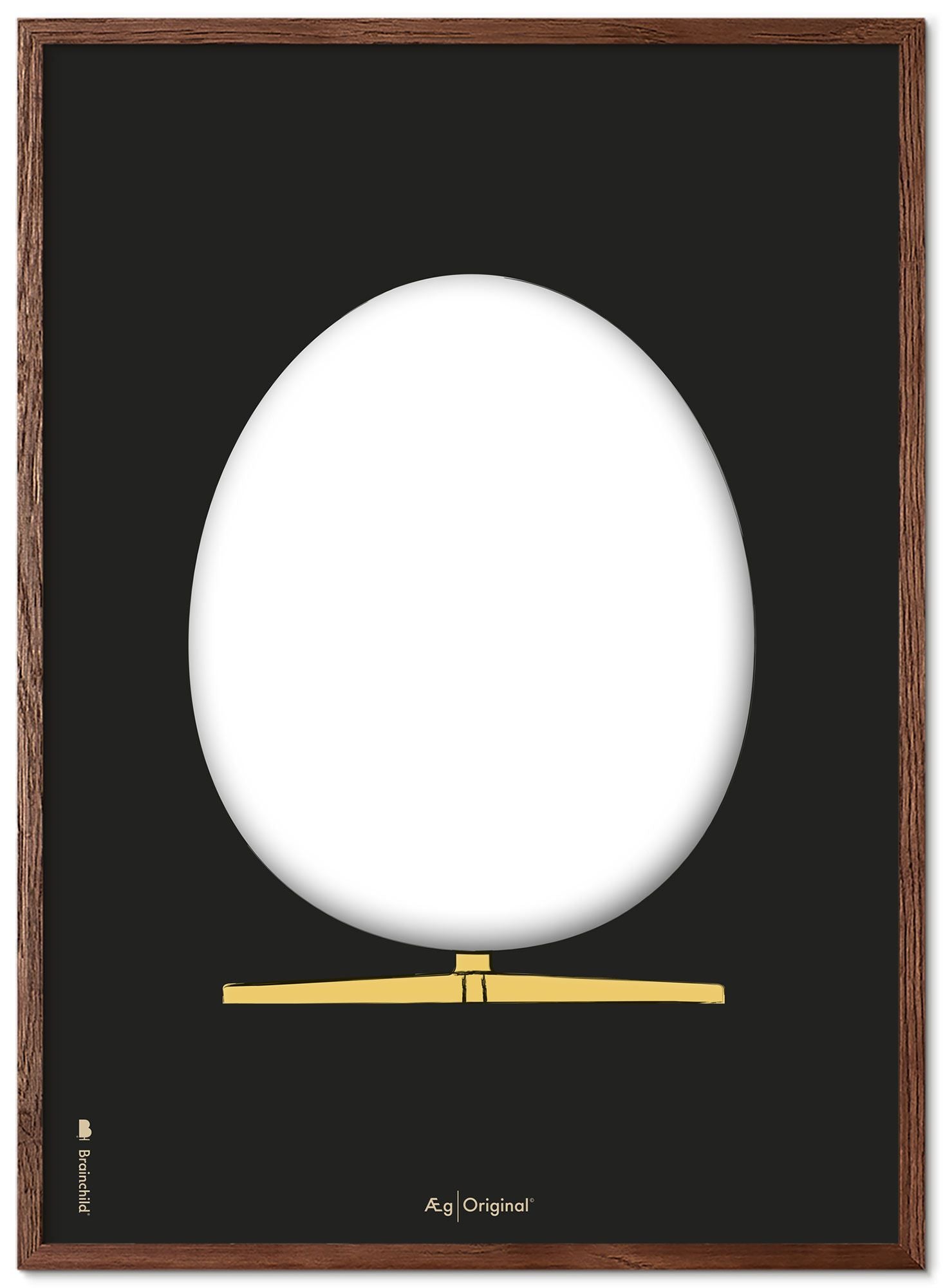 [product_category]-Brainchild The Egg Design Sketch Poster Frame Made Of Dark Wood A5, Black Background-Brainchild-S-130001-B-BRA-1