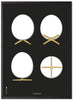 Brainchild The Egg Design Sketches Poster Frame Made Of Black Lacquered Wood 70x100 Cm, Black Background