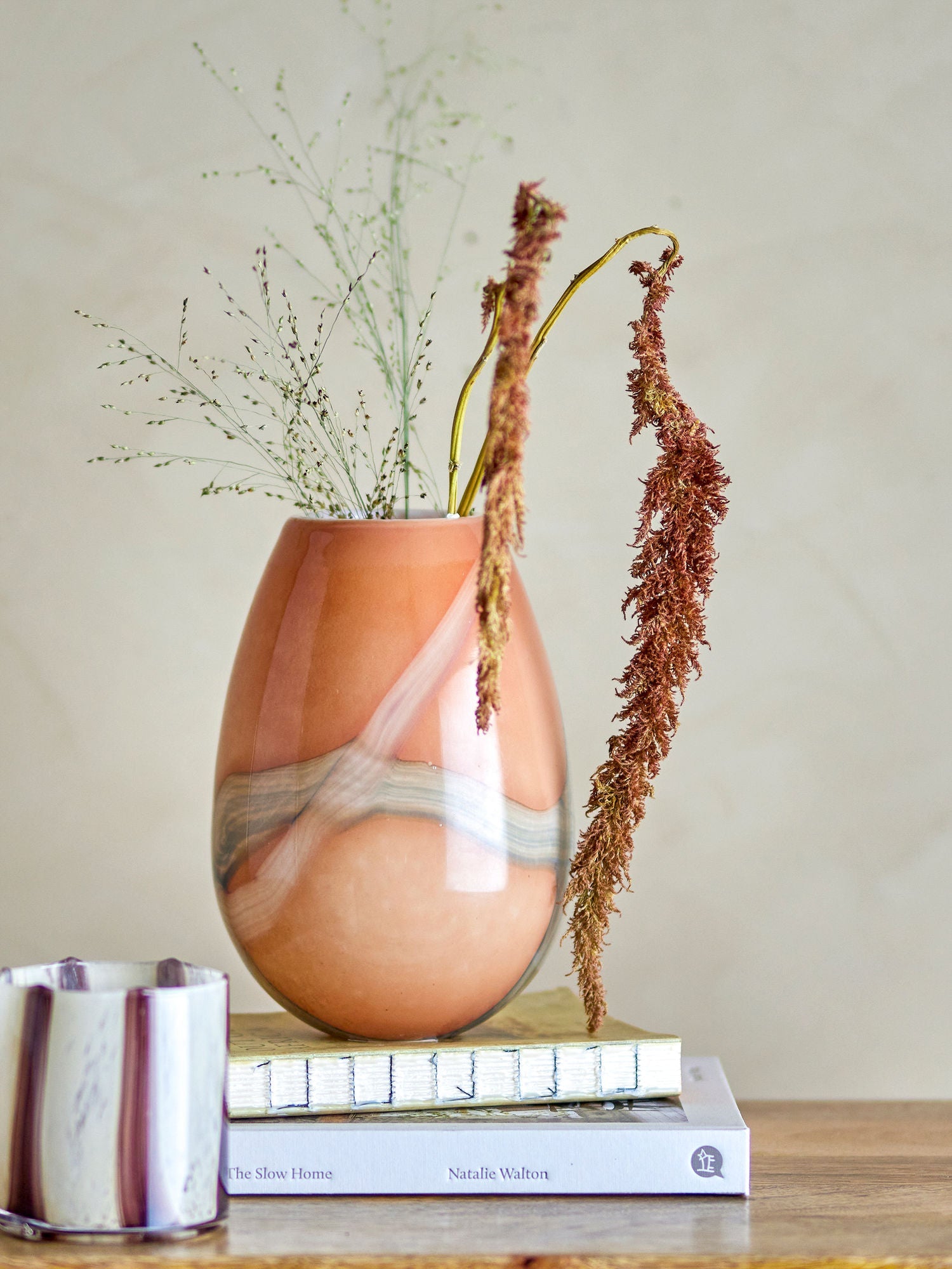 Bloomingville Shawl Vase, Orange, Glass