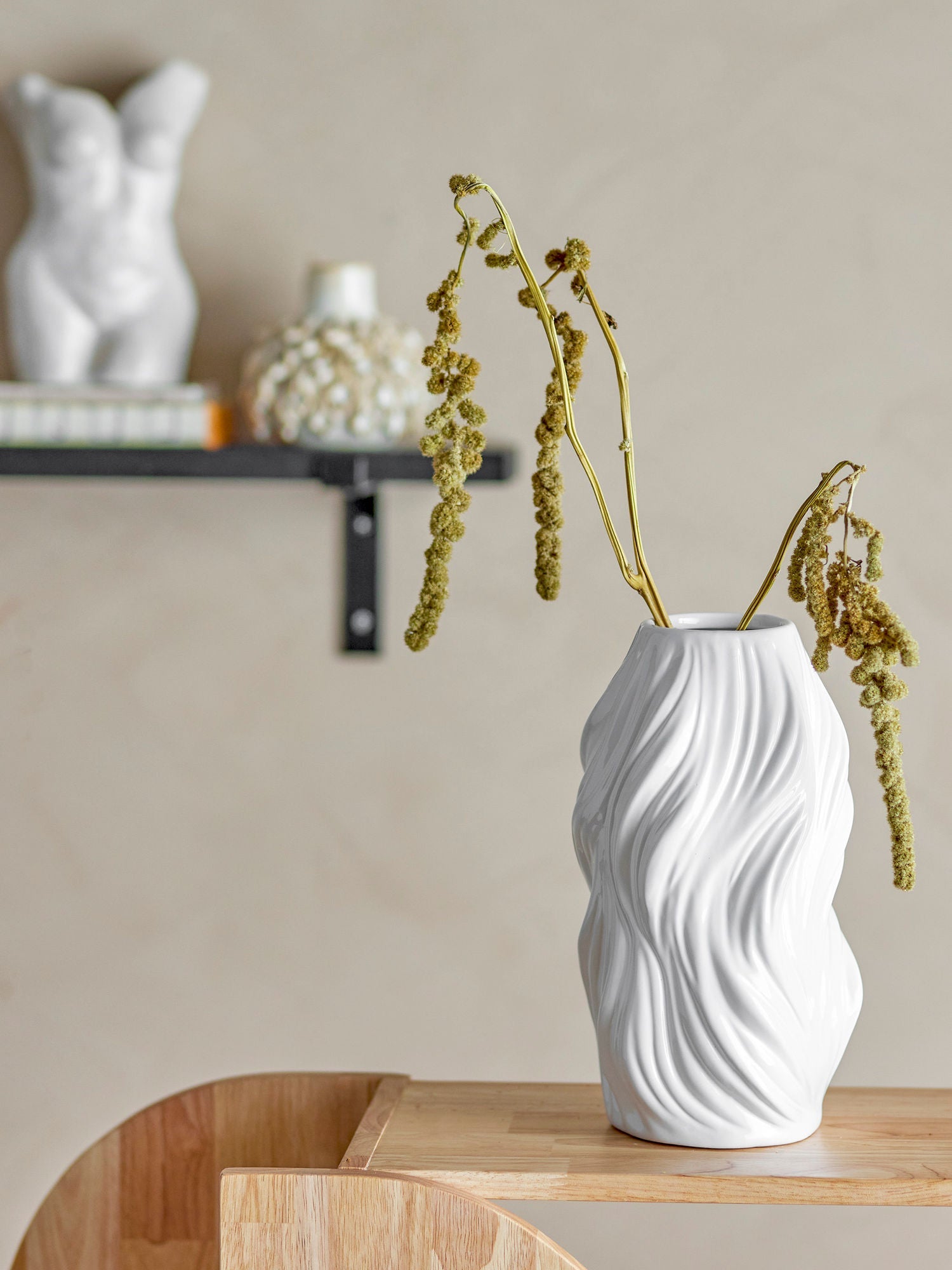 Bloomingville Sanak Vase, White, Ceramic