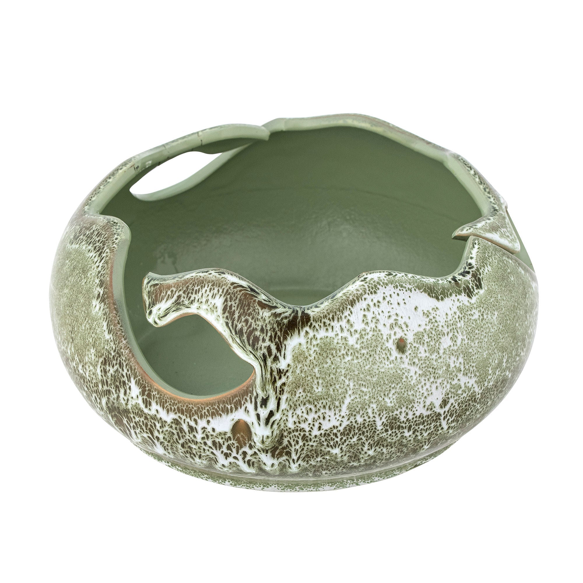 Bloomingville Leonas Deco Bowl, Green, Stoneware