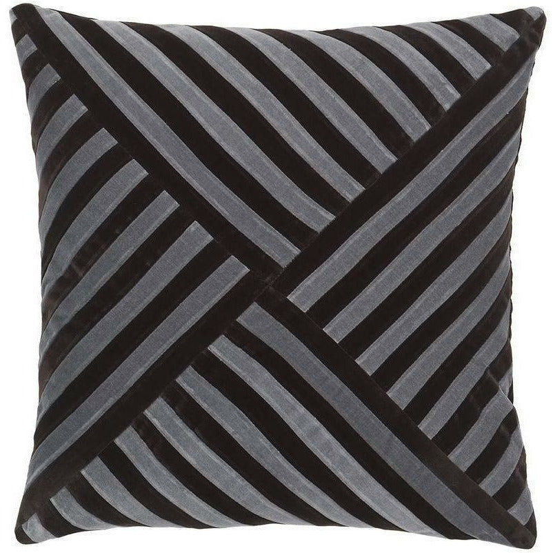 Christina Lundsteen Lily Velor Cushion, Steel Grey/Chocolate