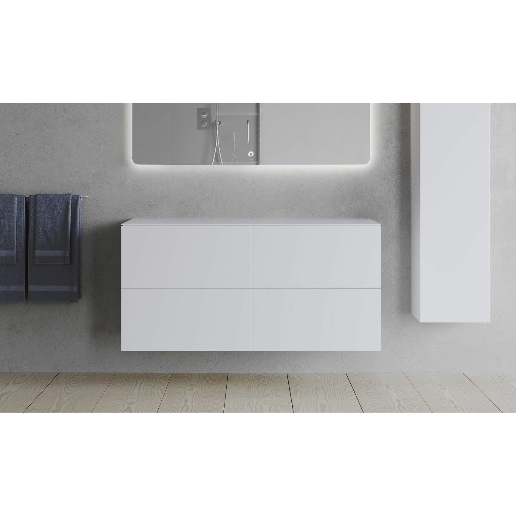 Copenhagen Bath Sq2  Dobbelt Kabinet Med Bordplade, L120 Cm