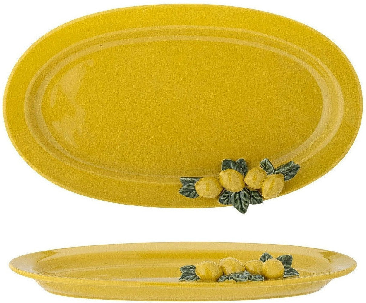 [product_category]-Creative Collection Limone Serving Plate, Yellow, Stoneware-Creative Collection-5711173315239-82060169-BLO-1