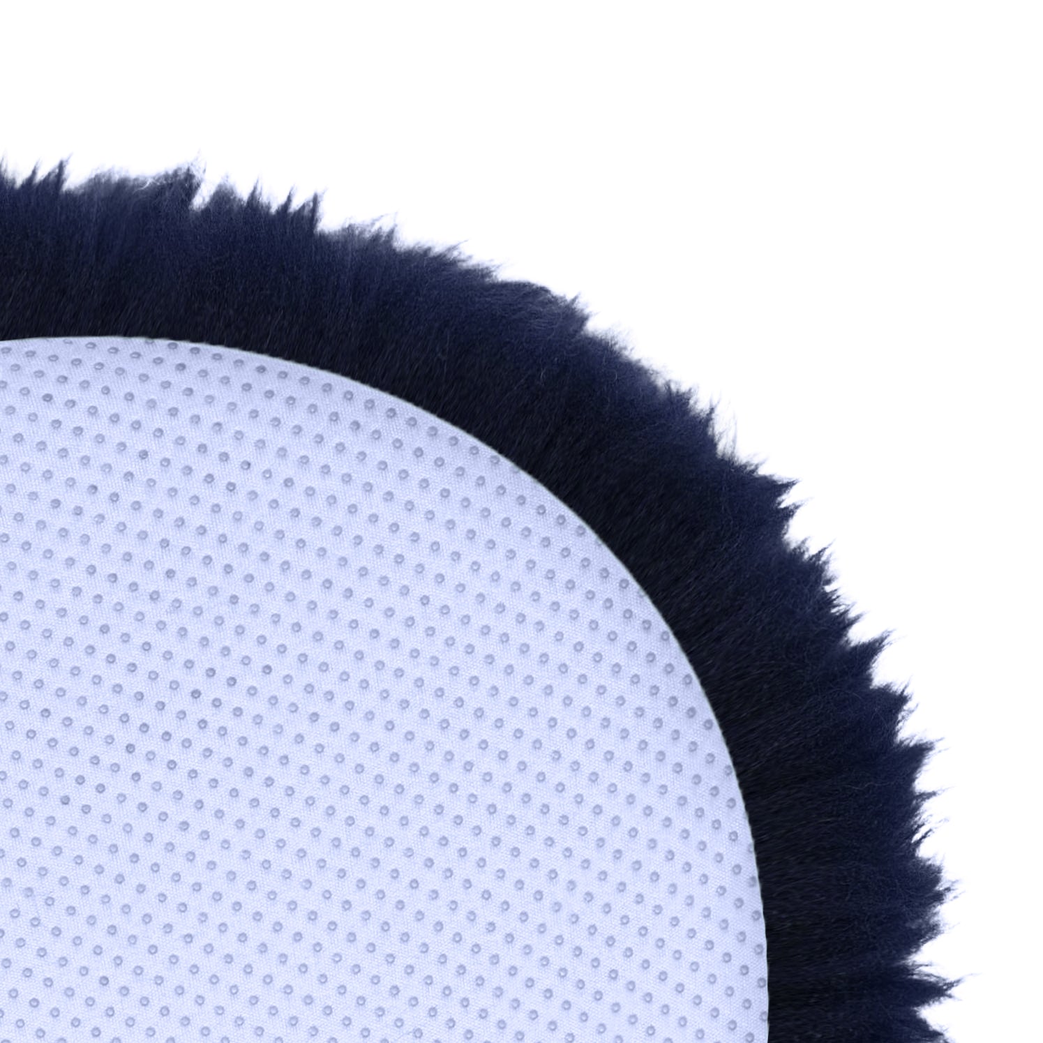 Dark blue genuine sheepskin chair pad | Round