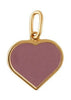 Design Letters Enamel Stort Hjerte Vedhæng Charm Guld, Dusty Purple