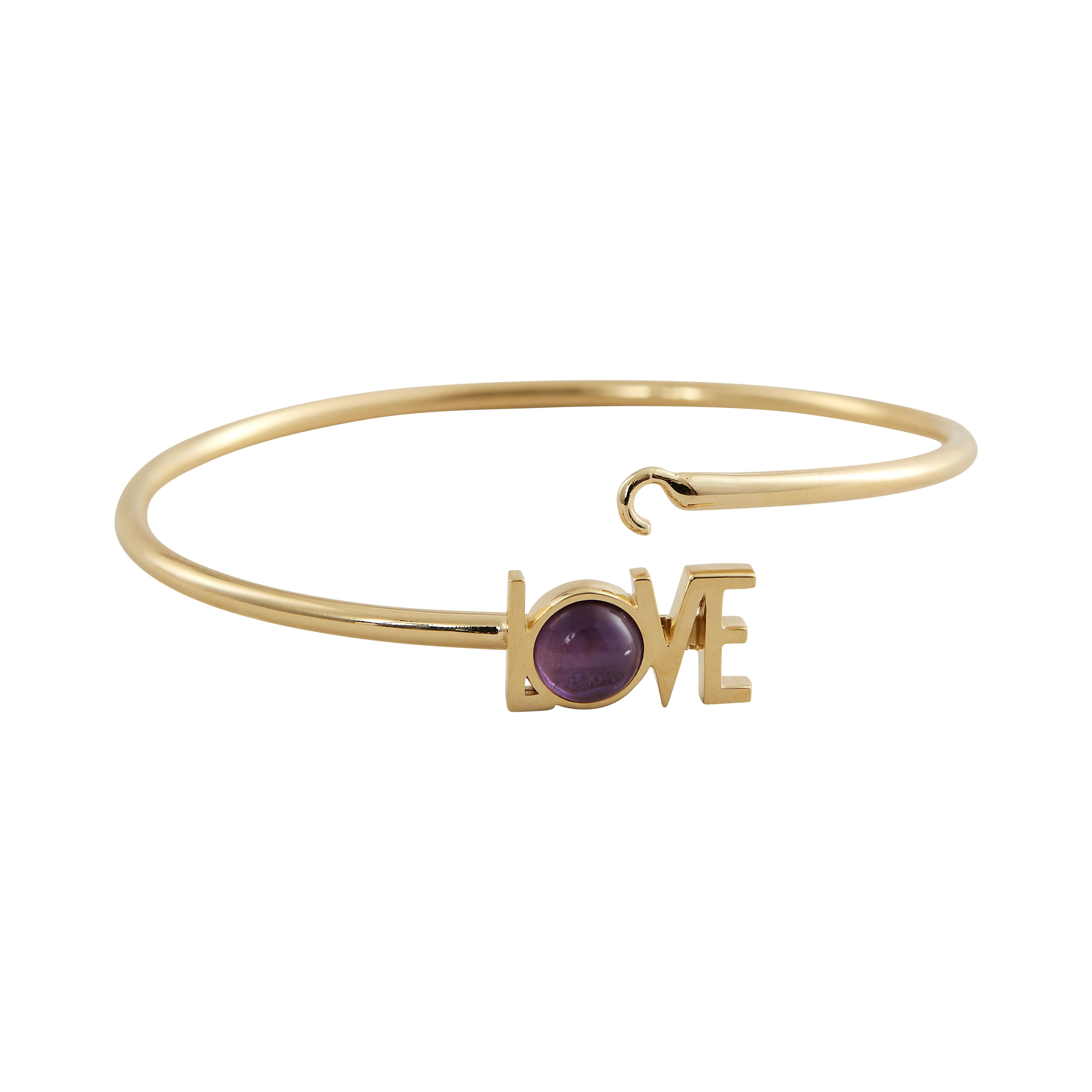 [product_category]-Design Letters Great Love Bangle 18k Gold Plated, Amethyst Violet-Design Letters-5710498190651-90502006AMETHYST-DES-2