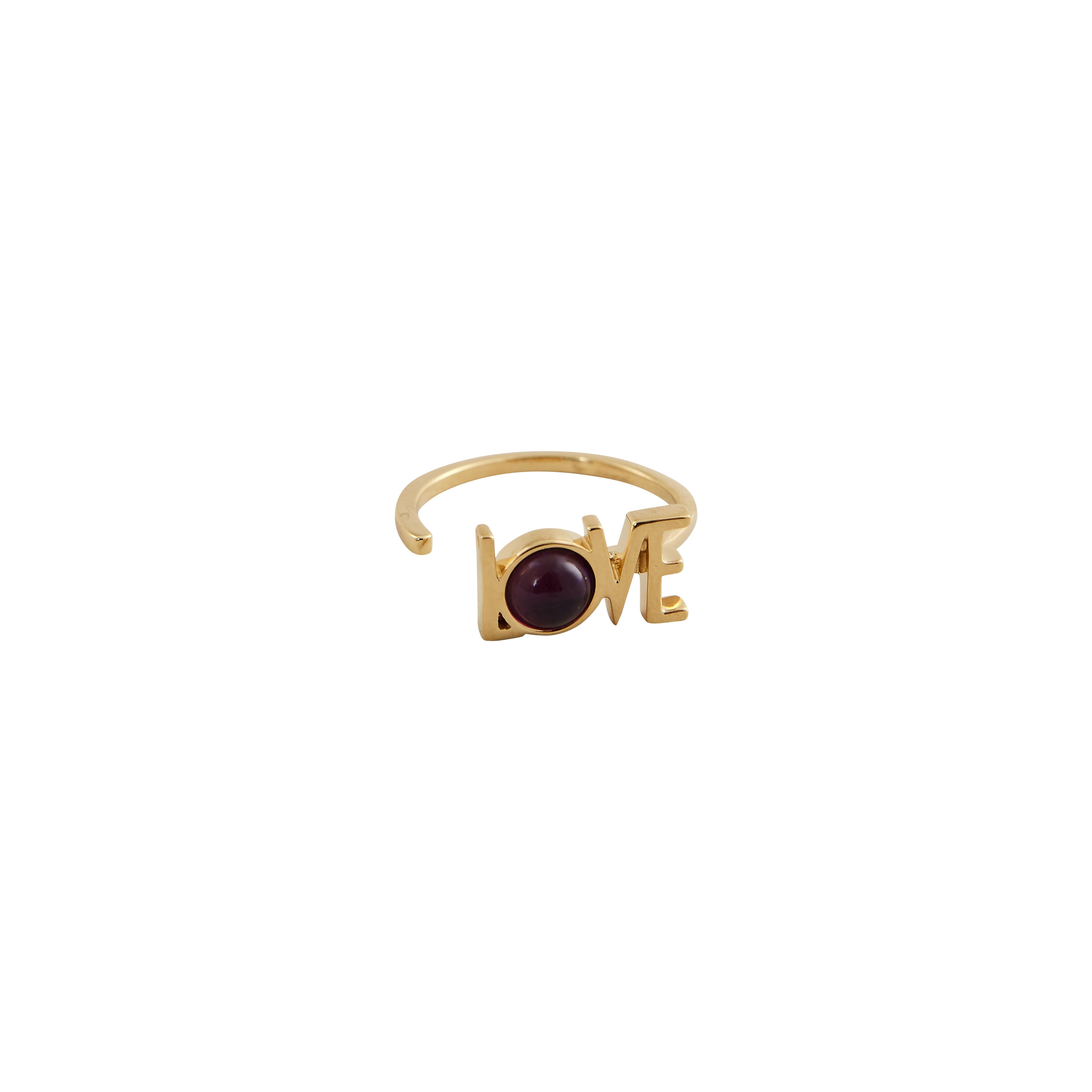 [product_category]-Design Letters Great Love Ring 18k Gold Plated, Amethyst Violet-Design Letters-5710498190767-90602008AMETHYST-DES-1