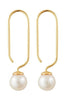 Design Letters Pearl Drop Earring 2 st. 18k guldpläterad