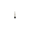 Design Letters Pearl Stick Charm 4 mm Vedhæng Sølvbelagt, Black Agate