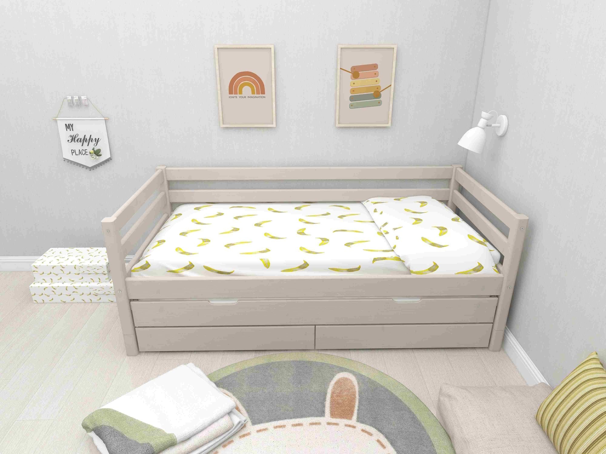 FLEXA Single bed with trundle pullout bed