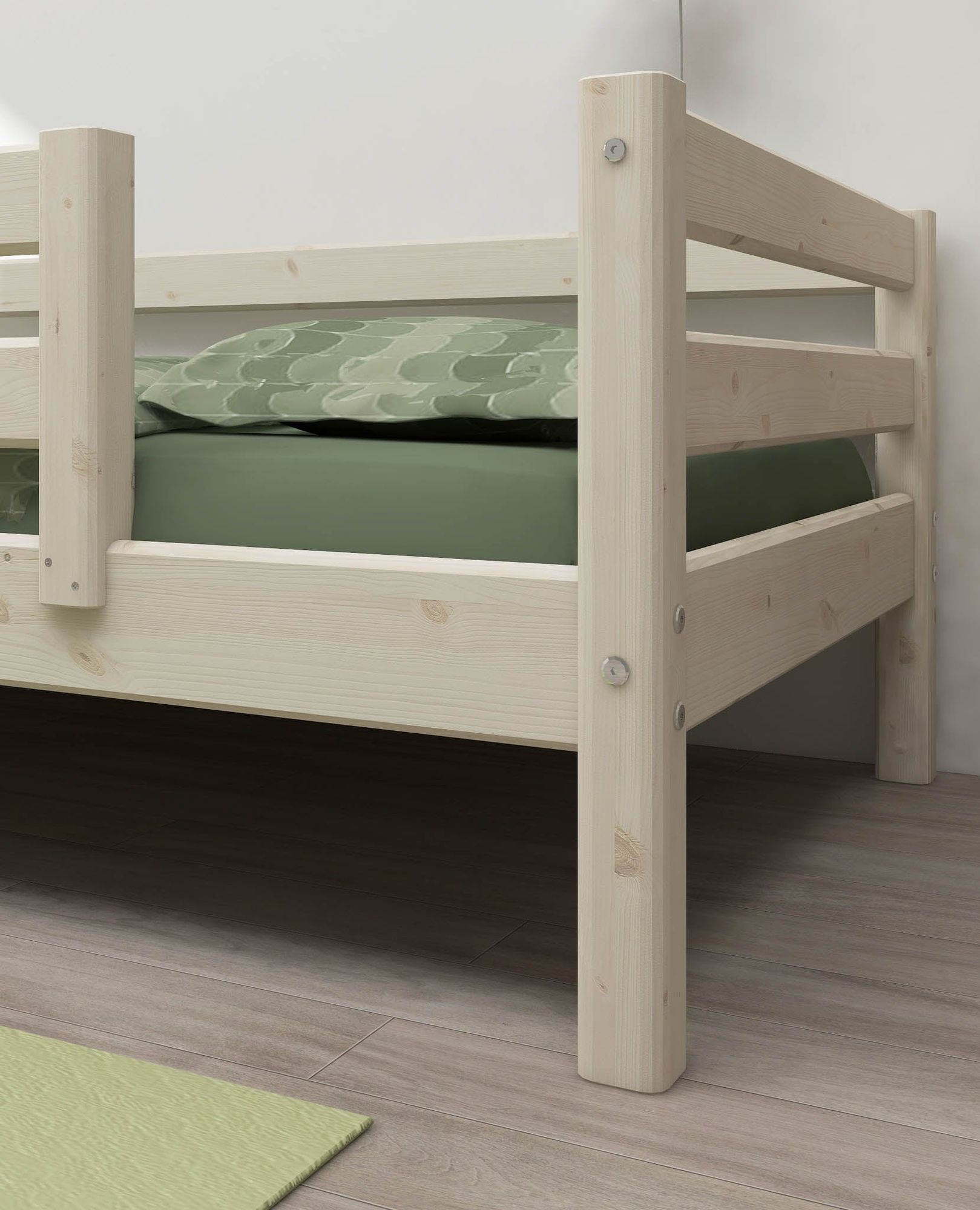 FLEXA Single bed with safety rail