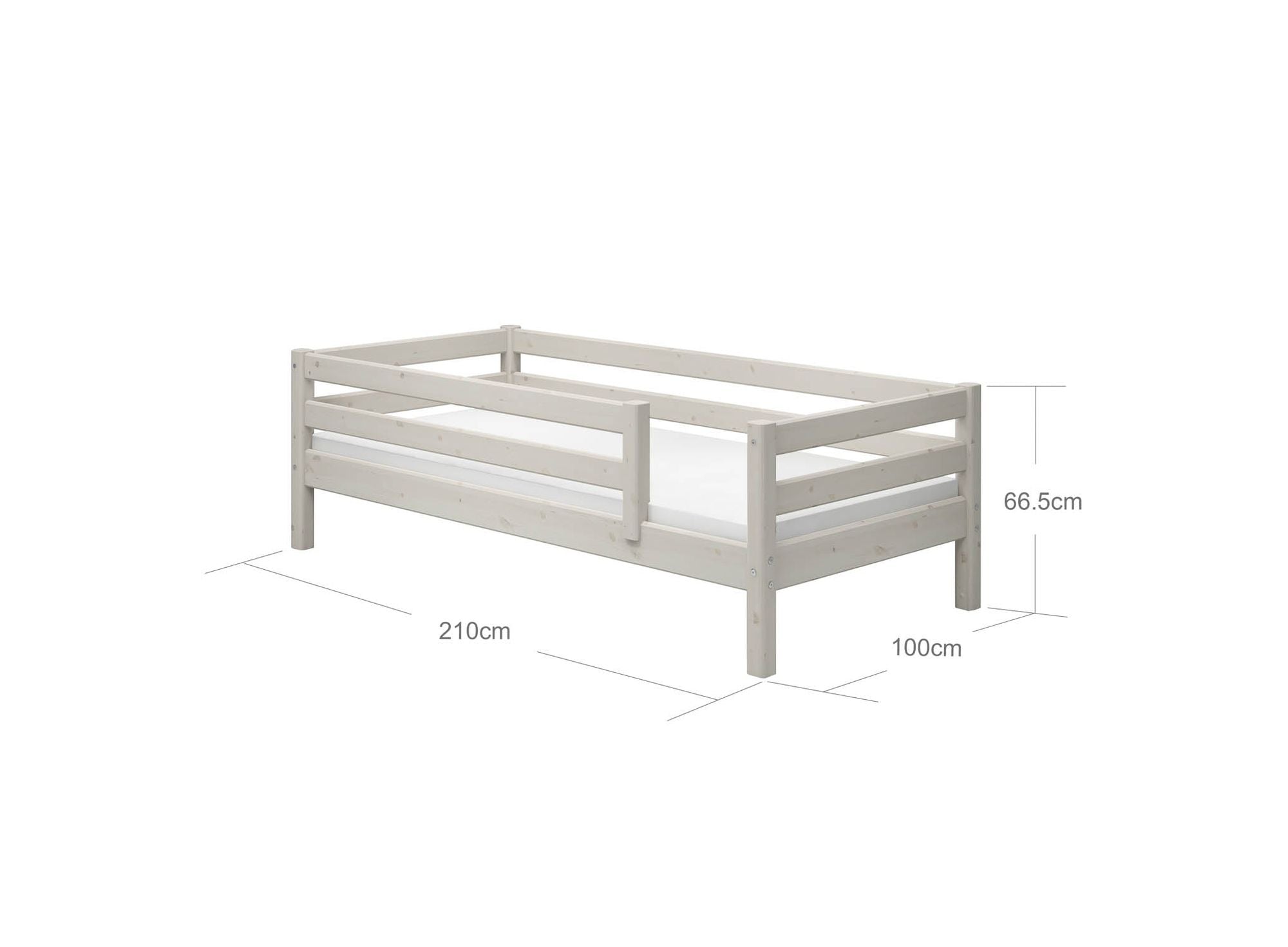 FLEXA Single bed with safety rail