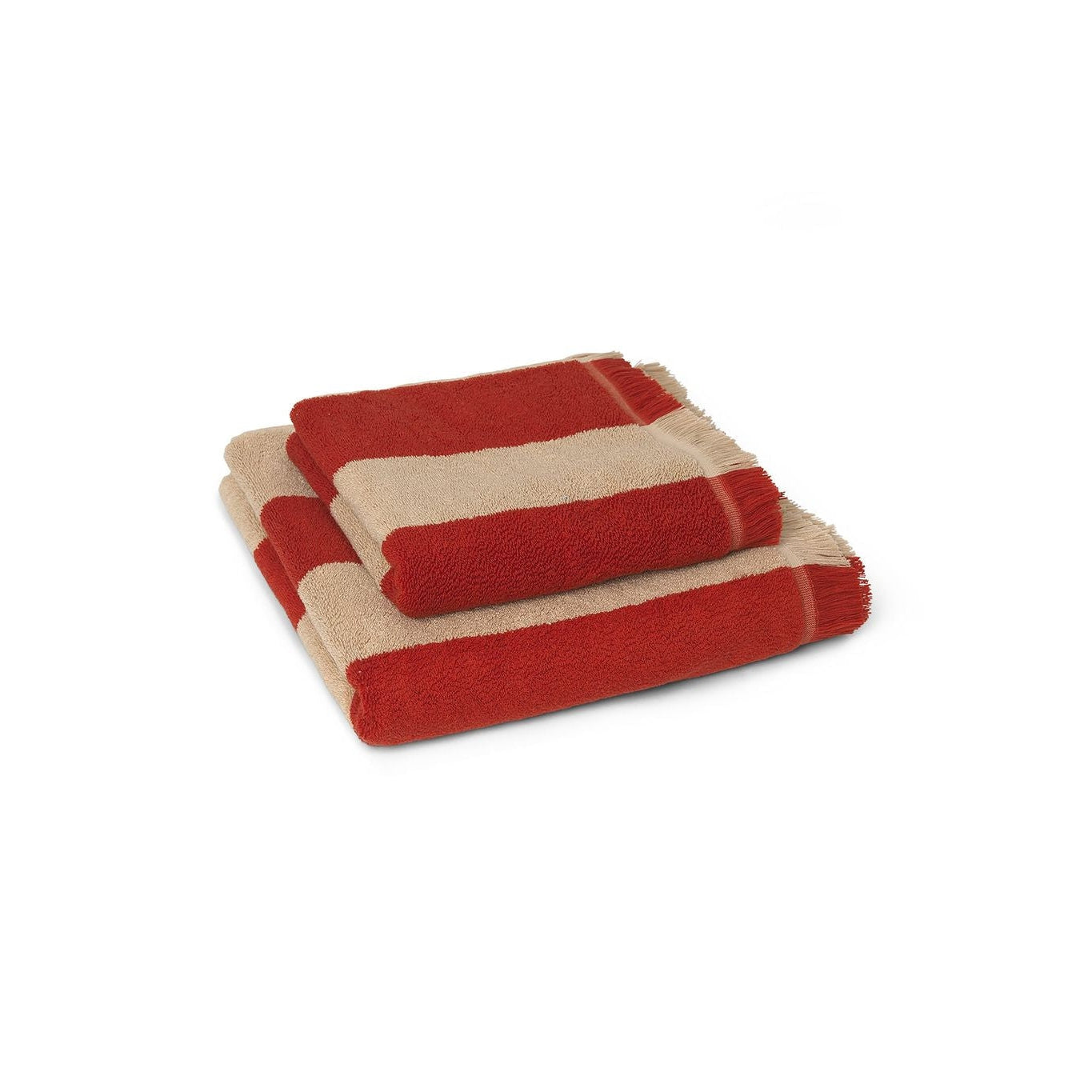 [product_category]-Ferm Living Alee Bath Towel 70x140 Cm, Light Camel/Red-Ferm Living-5704723285502-1104265584-FER-5