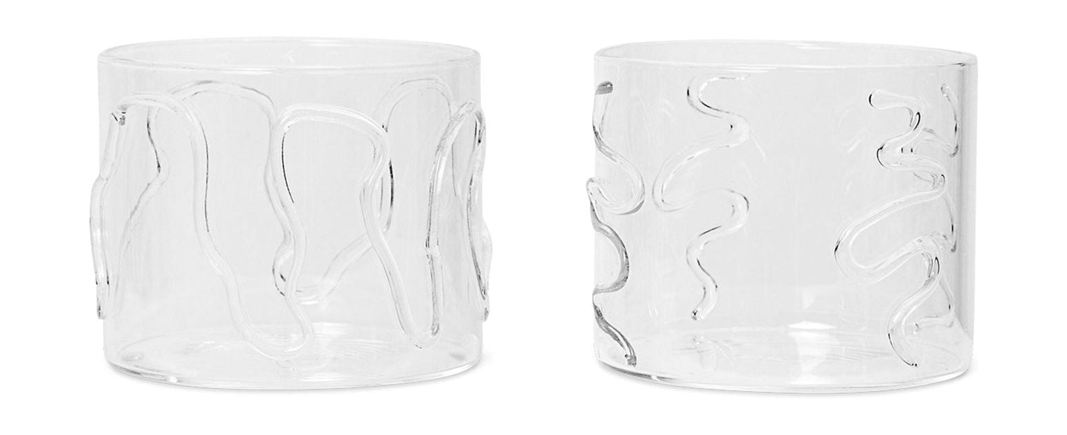 Ferm Living Doodle Glasses Set of 2, Low