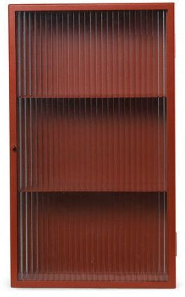 [product_category]-Ferm Living Haze Wall Cabinet, Reeded Glass, Oxide Red-Ferm Living-5704723305989-1104267632-FER-1