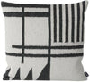 Ferm Living Kelim Pude, Black Lines