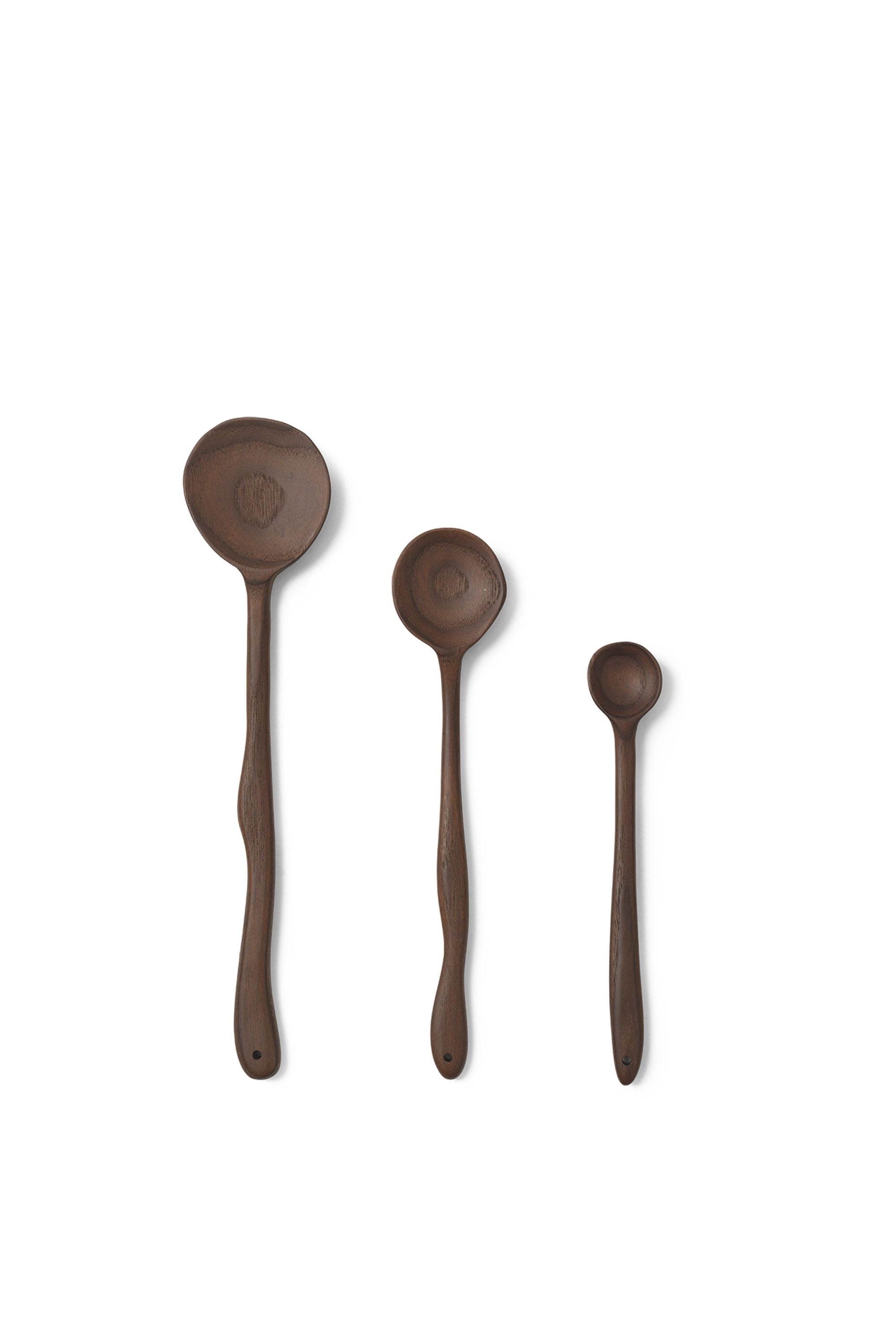 Ferm Living Meander Spoon, 30 cm, mørkebrun