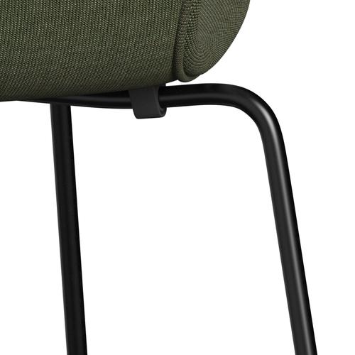 [product_category]-Fritz Hansen 3107 Chair Full Upholstery, Black/Canvas Moss Green-Fritz Hansen-3107FU-CA0926-DRBL-FRI-7