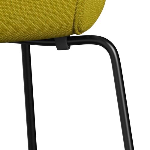 [product_category]-Fritz Hansen 3107 Chair Full Upholstery, Black/Hallingdal Yellow/Green-Fritz Hansen-3107FU-HAL420-DRBL-FRI-7