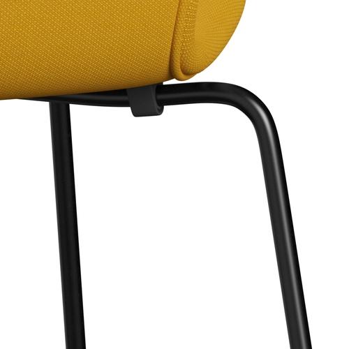 [product_category]-Fritz Hansen 3107 Chair Full Upholstery, Black/Steelcut Trio Yellow-Fritz Hansen-3107FU-STR446-DRBL-FRI-7