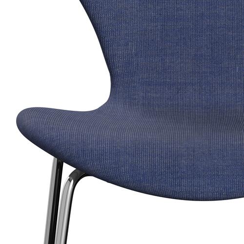 [product_category]-Fritz Hansen 3107 Chair Full Upholstery, Chrome/Canvas Washed Blue-Fritz Hansen-3107FU-CA0726-CST-FRI-6