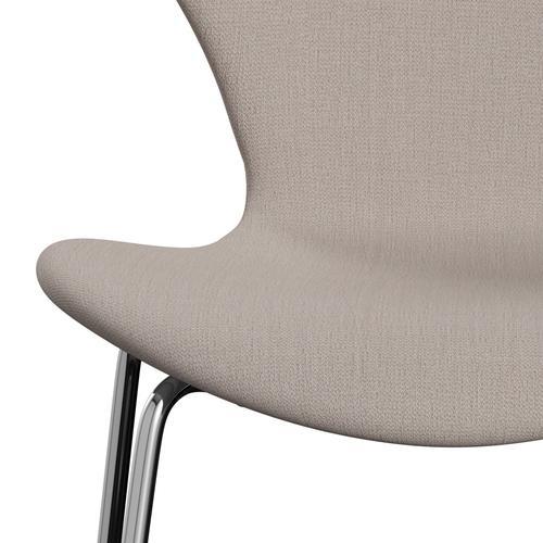 [product_category]-Fritz Hansen 3107 Chair Full Upholstery, Chrome/Christianshavn Light Beige-Fritz Hansen-3107FU-CH1120-CST-FRI-6