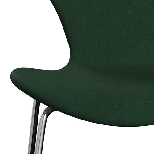 [product_category]-Fritz Hansen 3107 Chair Full Upholstery, Chrome/Divina Dark Green (Div876)-Fritz Hansen-3107FU-DIV876-CST-FRI-6